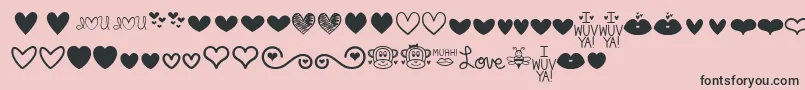 MfLoveDings Font – Black Fonts on Pink Background