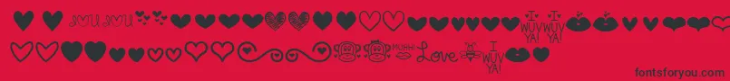 MfLoveDings Font – Black Fonts on Red Background