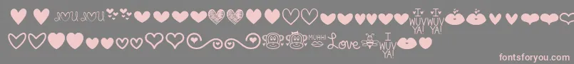 Więcej informacji o czcionce MfLoveDings Czcionka MfLoveDings – różowe czcionki na szarym tle