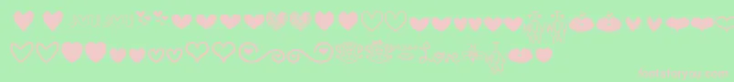 MfLoveDings Font – Pink Fonts on Green Background