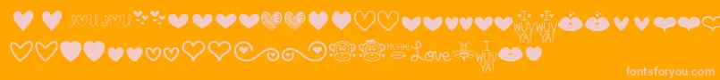 More about MfLoveDings Font MfLoveDings Font – Pink Fonts on Orange Background