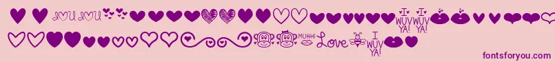 MfLoveDings Font – Purple Fonts on Pink Background