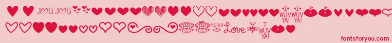 MfLoveDings Font – Red Fonts on Pink Background