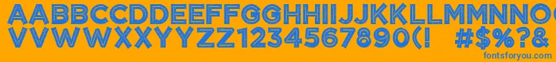 CftangerinegrungeRegular Font – Blue Fonts on Orange Background