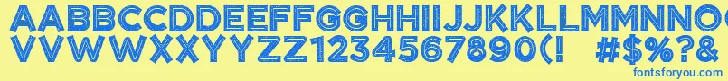 CftangerinegrungeRegular Font – Blue Fonts on Yellow Background