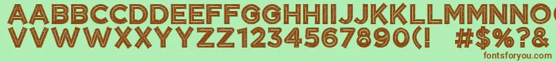 CftangerinegrungeRegular Font – Brown Fonts on Green Background