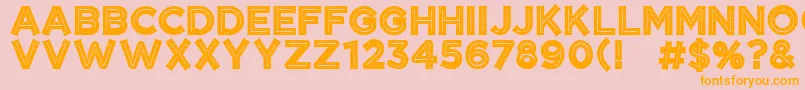 CftangerinegrungeRegular-Schriftart – Orangefarbene Schriften auf rosa Hintergrund