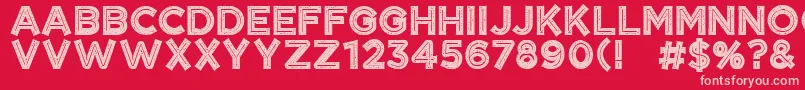 フォントCftangerinegrungeRegular – 赤い背景にピンクのフォント