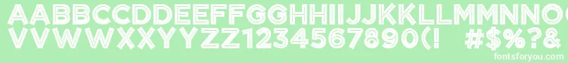 CftangerinegrungeRegular-Schriftart – Weiße Schriften auf grünem Hintergrund