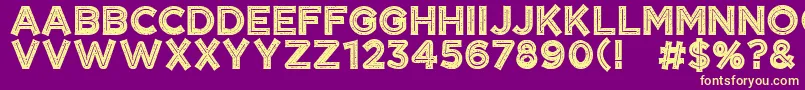 CftangerinegrungeRegular Font – Yellow Fonts on Purple Background