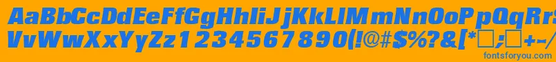 VariatdisplaysskItalic Font – Blue Fonts on Orange Background