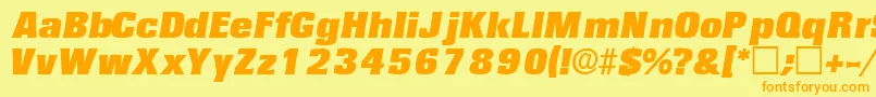 VariatdisplaysskItalic Font – Orange Fonts on Yellow Background