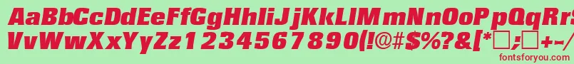 VariatdisplaysskItalic Font – Red Fonts on Green Background