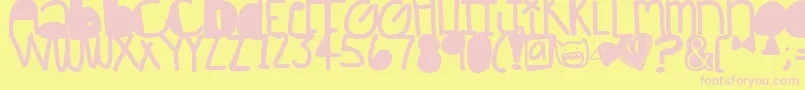 Afterparty Font – Pink Fonts on Yellow Background