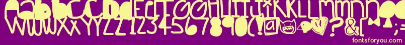 Afterparty Font – Yellow Fonts on Purple Background