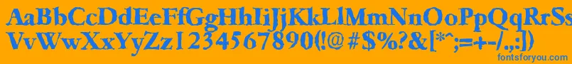GarfeldrandomXbold Font – Blue Fonts on Orange Background