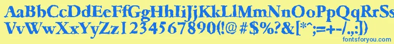 GarfeldrandomXbold Font – Blue Fonts on Yellow Background