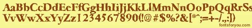 GarfeldrandomXbold Font – Brown Fonts on Yellow Background