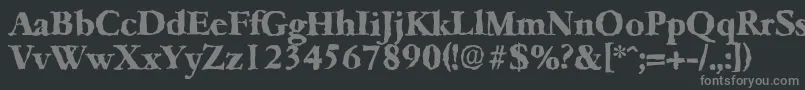 フォントGarfeldrandomXbold – 黒い背景に灰色の文字