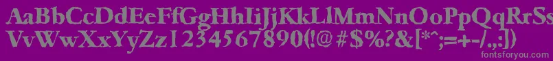GarfeldrandomXbold-Schriftart – Graue Schriften auf violettem Hintergrund