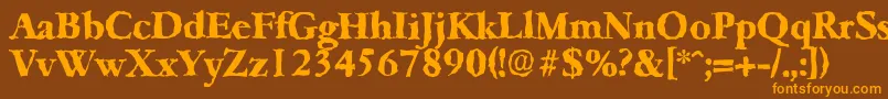 GarfeldrandomXbold Font – Orange Fonts on Brown Background