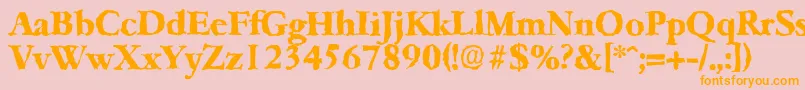 GarfeldrandomXbold Font – Orange Fonts on Pink Background