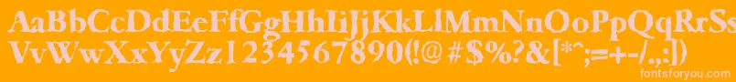 GarfeldrandomXbold Font – Pink Fonts on Orange Background