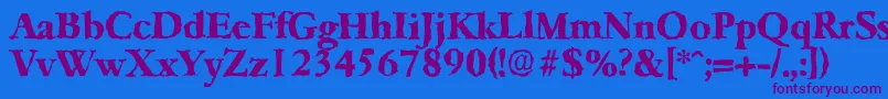 GarfeldrandomXbold Font – Purple Fonts on Blue Background