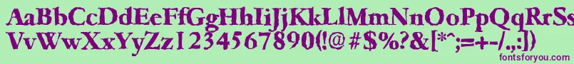 GarfeldrandomXbold Font – Purple Fonts on Green Background