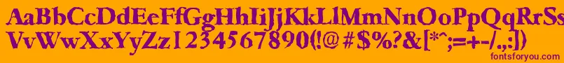 GarfeldrandomXbold Font – Purple Fonts on Orange Background