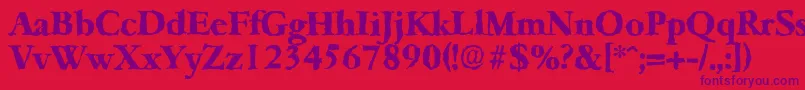 GarfeldrandomXbold Font – Purple Fonts on Red Background