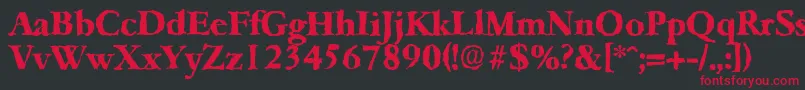 GarfeldrandomXbold-Schriftart – Rote Schriften auf schwarzem Hintergrund