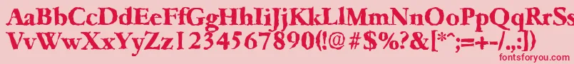 GarfeldrandomXbold Font – Red Fonts on Pink Background
