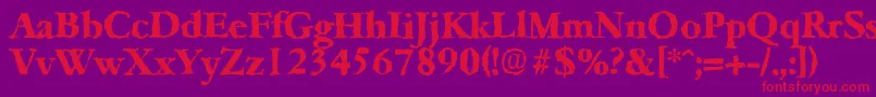 fuente GarfeldrandomXbold – Fuentes Rojas Sobre Fondo Morado