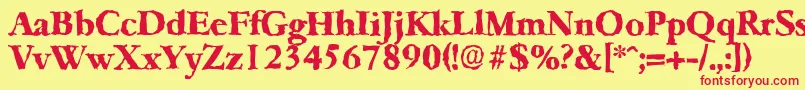 GarfeldrandomXbold Font – Red Fonts on Yellow Background