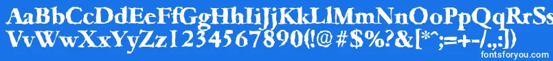 フォントGarfeldrandomXbold – 青い背景に白い文字