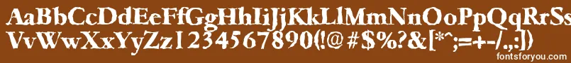 フォントGarfeldrandomXbold – 茶色の背景に白い文字