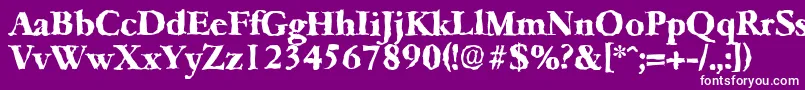 フォントGarfeldrandomXbold – 紫の背景に白い文字