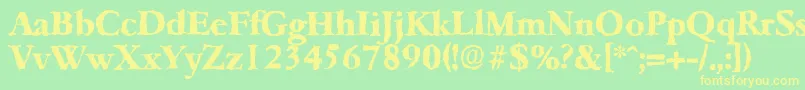 GarfeldrandomXbold Font – Yellow Fonts on Green Background