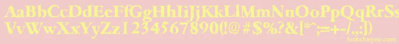 GarfeldrandomXbold-Schriftart – Gelbe Schriften auf rosa Hintergrund