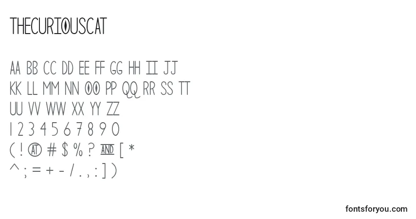 Schriftart TheCuriousCat – Alphabet, Zahlen, spezielle Symbole