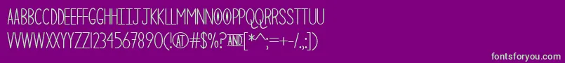 TheCuriousCat Font – Green Fonts on Purple Background