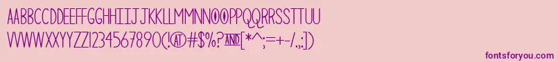 TheCuriousCat Font – Purple Fonts on Pink Background