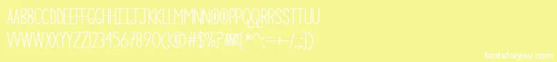 フォントTheCuriousCat – 黄色い背景に白い文字