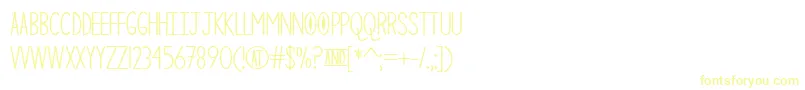TheCuriousCat Font – Yellow Fonts on White Background