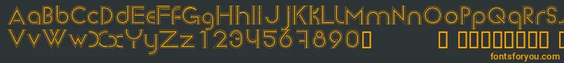 フォントNewsense – 黒い背景にオレンジの文字