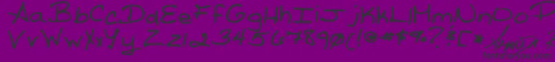 Fonte ReedsWriting – fontes pretas em um fundo violeta