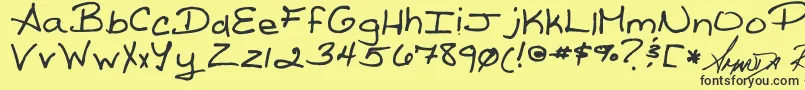 ReedsWriting Font – Black Fonts on Yellow Background