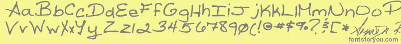 ReedsWriting Font – Gray Fonts on Yellow Background