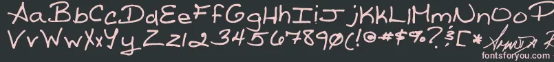 ReedsWriting Font – Pink Fonts on Black Background